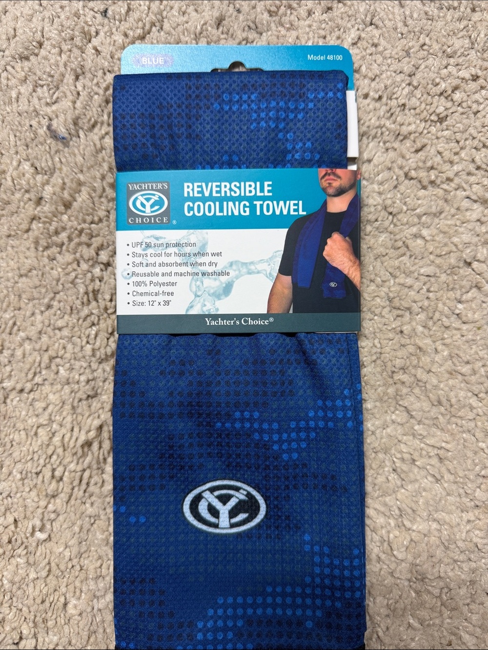 Blue Reversible Cooling Towel